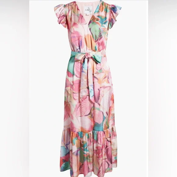 Sam Edelman | Dresses | Sam Edelman Size 4 Pink Pothos Print Wrap Dress Nwt  38 | Poshmark